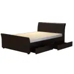 VIVA PVC Bed Frame with 4 Drawers in Black & Brown
