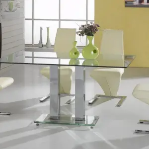 ANKARA Clear Glass Dining Table Large and Small