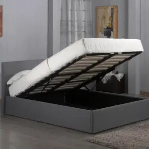 FUSION Fabric Linen Storage Bed in Grey