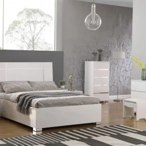 HELSINKI White High Gloss Bed Frame