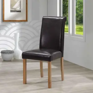JASPER PU Dining Chair with Solid Rubberwood Legs - Set of 2
