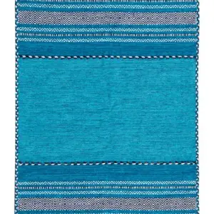 KELIM Teal Cotton & Chenille Rug