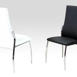 LAZIO PU Dining Chair with Chrome Frame - Set of 2