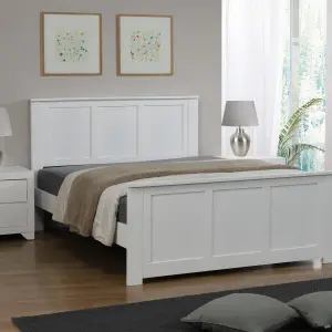 MALI Solid Wood Bed Frame in White
