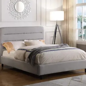 MALIBU Light Grey Velvet Bed Frame