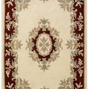 PRIME ROYAL Cream/Red Wool Rug