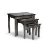 RUMY Nest of 3 Tables with Marble Effect in Chacoal Black, Grey, Brown and Wenge - Image 2