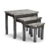 RUMY Nest of 3 Tables with Marble Effect in Chacoal Black, Grey, Brown and Wenge - Image 3
