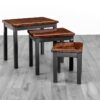RUMY Nest of 3 Tables with Marble Effect in Chacoal Black, Grey, Brown and Wenge - Image 5