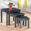 RUMY Nest of 3 Tables with Marble Effect in Chacoal Black, Grey, Brown and Wenge - Image 6