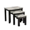 RUMY Nest of 3 Tables with Marble Effect in Chacoal Black, Grey, Brown and Wenge - Image 9