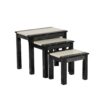 RUMY Nest of 3 Tables with Marble Effect in Chacoal Black, Grey, Brown and Wenge - Image 14