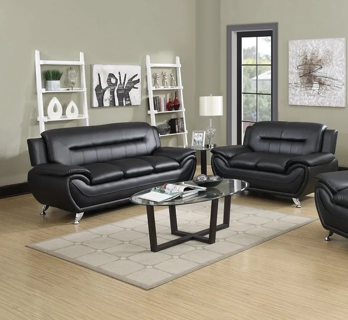 LOVE MAX PU Sofa in Black, Grey and 2, 3 Seater
