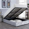 CASABLANCA Ottoman Storage Bed Frame in Grey Crushed Velvet