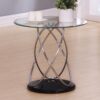 ECLIPSE Glass Lamp Table with Stinless Steel Frame in Black and Clear - Image 2