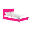 FUSION PU Bed Frame in Black, Brown, White & Hot Pink - Image 4