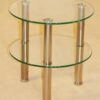 KANSAS Round Glass Lamp Table with 2 Shelves & Chrome Frame - Image 2