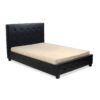 LATTICE PU Bed Frame with High Buttoned Headboard in Black & White - Image 2