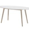 MAPLETON White Matt Dining Table with Rubberwood Legs - Oval and Round