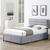 PAISLEY 4 Drawers Bed Frame in Grey Linen Fabric