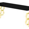 QUETTA Glass Coffee Table with Stainless Steel Frame in Black/Gold and Clear/Silver