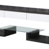 SAMBA TV Unit in Black & White High Gloss with 3 Drawers