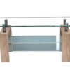 TELFORD High Gloss TV Unit with Clear Glass Top & Matt White Glass 2 Shelves - Image 2