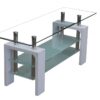 TELFORD High Gloss TV Unit with Clear Glass Top & Matt White Glass 2 Shelves - Image 3