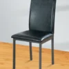BELLA PU Dining Chair in Black, Brown and Grey with Black Metal Legs
