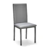 BELLA PU Dining Chair in Black, Brown and Grey with Black Metal Legs - Image 5