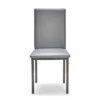 BELLA PU Dining Chair in Black, Brown and Grey with Black Metal Legs - Image 4