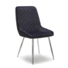 JANE Velvet Fabric Dining Chair in Black, Grey and Blue