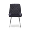 JANE Velvet Fabric Dining Chair in Black, Grey and Blue - Image 8