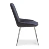 JANE Velvet Fabric Dining Chair in Black, Grey and Blue - Image 7