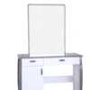 NICK High Gloss Dressing Table with Mirror in Grey/White and White