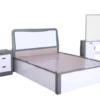 NICK High Gloss Dressing Table with Mirror in Grey/White and White - Image 5