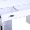 NICK High Gloss Dressing Table with Mirror in Grey/White and White - Image 3