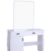 NICK High Gloss Dressing Table with Mirror in Grey/White and White - Image 2