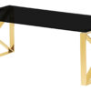 NINGBO Glass Coffee Table with Gold Chrome Frame