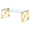 NINGBO Glass Coffee Table with Gold Chrome Frame - Image 2
