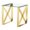 NINGBO Glass Lamp Table with Gold Chrome Legs - Image 2