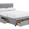 PAISLEY 4 Drawers Bed Frame in Grey Linen Fabric - Image 2