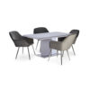 VENUS Extending High Gloss Dining Table in Black/White and Grey/White - Image 6