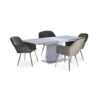 VENUS Extending High Gloss Dining Table in Black/White and Grey/White - Image 4