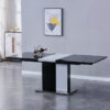 VENUS Extending High Gloss Dining Table in Black/White and Grey/White - Image 10