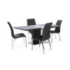 VENUS Extending High Gloss Dining Table in Black/White and Grey/White - Image 9