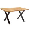 YALE Solid Oak Dining Table with Black Painted Iron Legs - Image 19