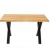 YALE Solid Oak Dining Table with Black Painted Iron Legs - Image 13