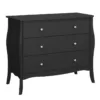 BAROQUE 3 Drawers Wide Chest in Black, Grey and White