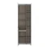 Chelsea Living Tall Glazed Narrow Display Unit (RHD) in White with a Truffle Oak Trim - Image 8